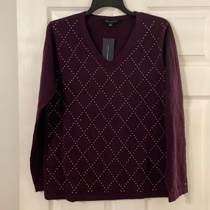 Tommy Hilfiger Women’s Sweater size L brand new with tags color purple